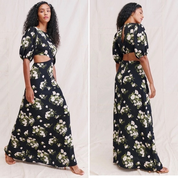 Reformation Dresses & Skirts - Reformation Dress NWT Tory Dress in Celeste Black Floral 2 New